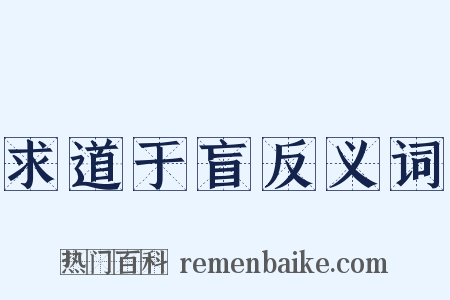 求道于盲反义词是什么意思的图片